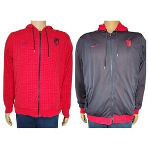 Nike Reversible Jacket Black Red Full Zip Hooded Size Medium